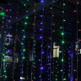 Perdea Luminoasa LED Multicolor 9x1m, 384 LED-uri, 8 Jocuri de Lumini, Consum Redus, Decor Craciun, Interior/Exterior IP44