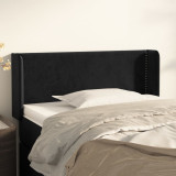 Tablie de pat cu aripioare negru 83x16x78/88 cm catifea GartenMobel Dekor