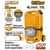 Aparat de spalat cu presiune turbojet 40 v, 90 bar, 15 l, electric pe acumulator - Ingco CPWLI4006
