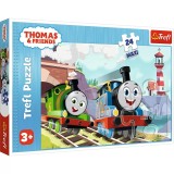 Puzzle Trefl 24 Maxi Thomas Tom Si Percy Pe Linii, TREFL 24M