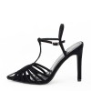 Sandale negre elegante 6879 130, 38, 40, Negru