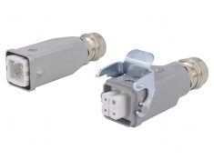 Conector HDC tată-mamă 4+3 PIN dimensiune A3 drept