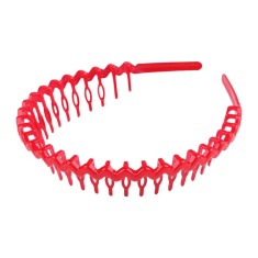 Bentita din plastic cu pieptene Crisalida, latime 2.7 cm, Rosu