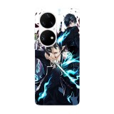 Husa compatibila cu Huawei Nova Y70 model Rin flames Blue exorcist, Silicon, TPU, Viceversa, Transparent, Carcasa