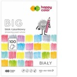 Bloc de desen alb BIG, A4, 100g, 100 coli, Happy Color