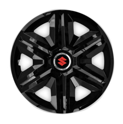Set 4 capace roti hubcaps fast black R16 pentru gama auto Suzuki foto