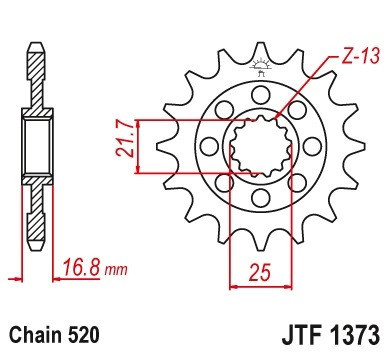 Pinion fata 16 dinti pas lant 520 - Honda CTX 700 ABS - NC 700 - NC 700 Integra - X-ADV 750 foto