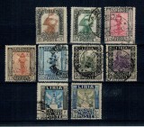 Libia Italiana 1921 - Uzuale, antichități, serie stampilata incompleta