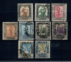 Libia Italiana 1921 - Uzuale, antichități, serie stampilata incompleta