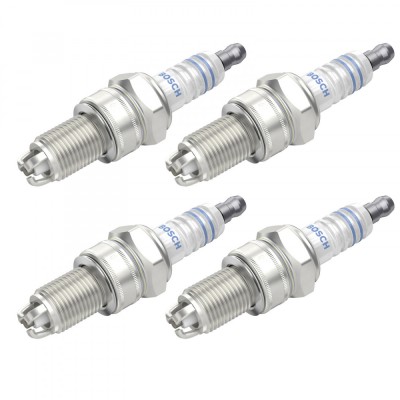 Set 4 bujii scanteie Bosch pentru Audi 80, 90, 100, A6 C4, Coupe B2 B3, Seat Ibiza II, Toledo, VW Caddy, Golf III IV, Passat, Polo, Scirocco, T4, Vent foto