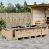 Gossi set mobilier gradina cu perne, 15 piese, bej combinat poliratan