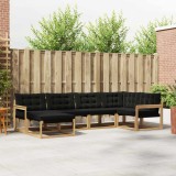 vidaXL Set de canapele de exterior cu pernă 6 pcs Alb și negru 3388846