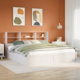 VidaXL Cadru de pat fără saltea, alb, 180x200 cm, lemn masiv pin
