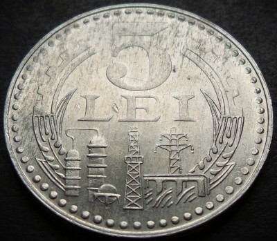 Moneda 5 LEI - RS ROMANIA, anul 1978 * cod 4567 B = luciu de batere AUNC foto