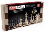 Joc 2 in 1 Sah Profi WPC si Table, Cutie Lemn, Rege 8,75 cm