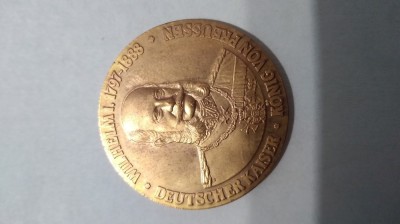 MEDALIA WILHELM I,INPARAT GERMAN,REGE AL PRUSIEI,ANUL CELOR TREI IMPARATI 1888 foto