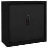 VidaXL Dulap cu ușă glisantă, negru și alb, 90x40x90 cm, oțel