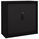 Dulap cu usa glisanta, negru, 90x40x90 cm, otel GartenMobel Dekor, vidaXL