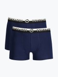 Set 2 perechi de boxeri barbati cu logo, Bleumarin inchis, M