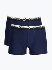 Set 2 perechi de boxeri barbati cu logo, Bleumarin inchis, M foto
