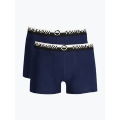 Set 2 perechi de boxeri barbati cu logo, Bleumarin inchis, L
