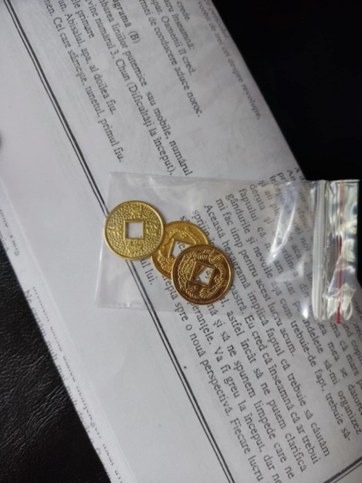 SET 3 MONEDE METAL - I CHING ORACLE - YI JING ORACOLUL (DIVINATIE, GHICIREA VIITORULUI, TRIGRAME, HEXAGRAME, CARTEA SCHIMBARILOR )