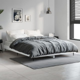 Cadru de pat, alb ,135x190 cm, lemn prelucrat, vidaXL