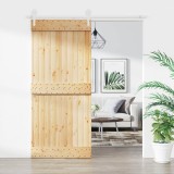 Cumpara ieftin Usa glisanta Natural si Alb 90 x 210 cm Lemn de Pin Solid