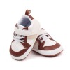 Adidasi albi cu insertii maro - Stock (Marime Disponibila: 3-6 luni (Marimea 18, Superbaby