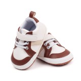 Adidasi albi cu insertii maro - Stock (Marime Disponibila: 3-6 luni (Marimea 18, Superbaby