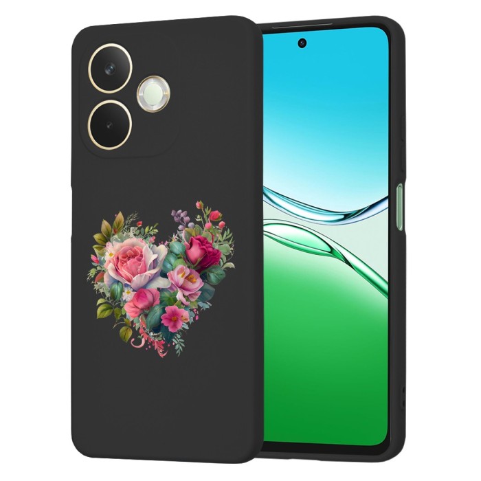 Husa pentru oppo a5 pro 4g / a5 pro 5g, microfibra in interior, catifea matt, dc 4, negru, heart