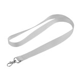 Snur textil cu carabina Crisalida, pentru legitimatie, ecuson sau chei, 1,9 x 55 cm, Argintiu