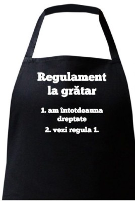 Sort personalizat Bucatar, Regulament la gratar foto