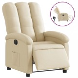 Cumpara ieftin Fotoliu rabatabil electric, crem, material textil