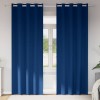 VidaXL Perdele cu perdele 2 pcs Albastru &icirc;nchis Poliester