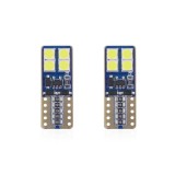 Set becuri auto cu LED CANBUS compatibil T10e W5W 8 SMD Alb 12 24V, destinat competitiilor auto sau off-road, Amio