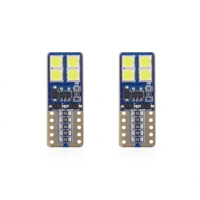 Set becuri auto cu LED CANBUS compatibil T10e W5W 8 SMD Alb 12 24V, destinat competitiilor auto sau off-road foto