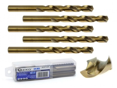 Set burghie pentru metal cu cobalt HSS 12,5mm 5 piese, GEKO G37125 foto