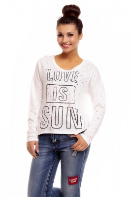N739-2 Bluza casual cu text inscriptionat in fata foto