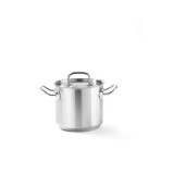 Oala cu capac, 9 Lit, 24 cm diametru x 20 cm inaltime, inox, Hendi Kitchen Line, potrivita si pentru uz profesional, DNH837306