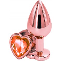 Dop Anal Brilliant Anal Plug Small, Rose Gold, Piatra Portocalie, Passion Labs