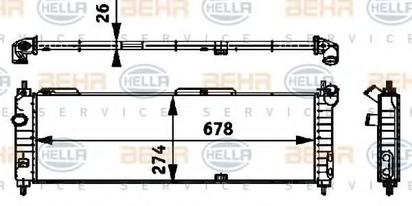 Radiator, racire motor OPEL CORSA B (73, 78, 79) (1993 - 2002) HELLA 8MK 376 713-571