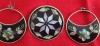 Bijuterii,SET original brosa si cercei mari cu sidef turnat, Mexic, marime mare