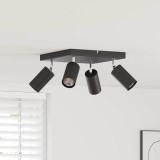 Spot de tavan 4 Way Reglabil Negru GU10