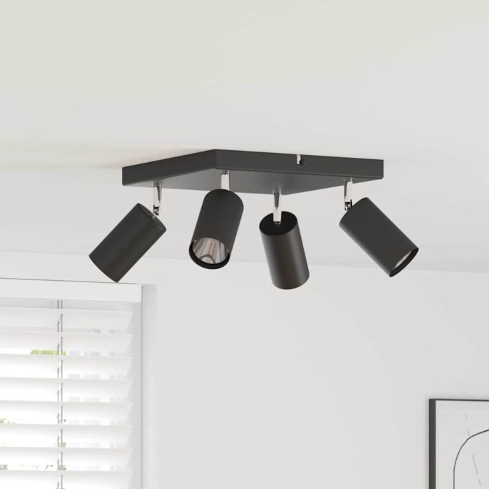 Spot de tavan 4 Way Reglabil Negru GU10