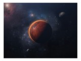 Tablou Canvas, "Planeta misterioasă &icirc;n universul &icirc;ntunecat", Planeta, Spațiu, Galaxie, Mister, Lumină, Stele, Nebuloasă, Orbită, Univers, &Icirc;ntuneric, 3