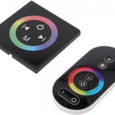 Controler LED 12A control iluminare RGB 12/24VDC Canale 3 neagra OPTOFLASH CTR-RGB-4A-PANEL