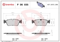 BREMBO P 06 035 PRIME LINE set placute frana,frana disc