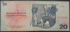 Bancnota 20 COROANE - RS CEHOSLOVACIA, anul 1970 *cod 926 foto