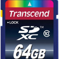 Card de memorie Transcend SDXC, 64GB, Clasa 10, pana la 45 MB/s